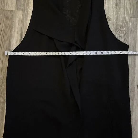 Vintage EMMELLE Black Sleeveless Open Blazer Size Small - Made In The USA - Picture 6 of 9